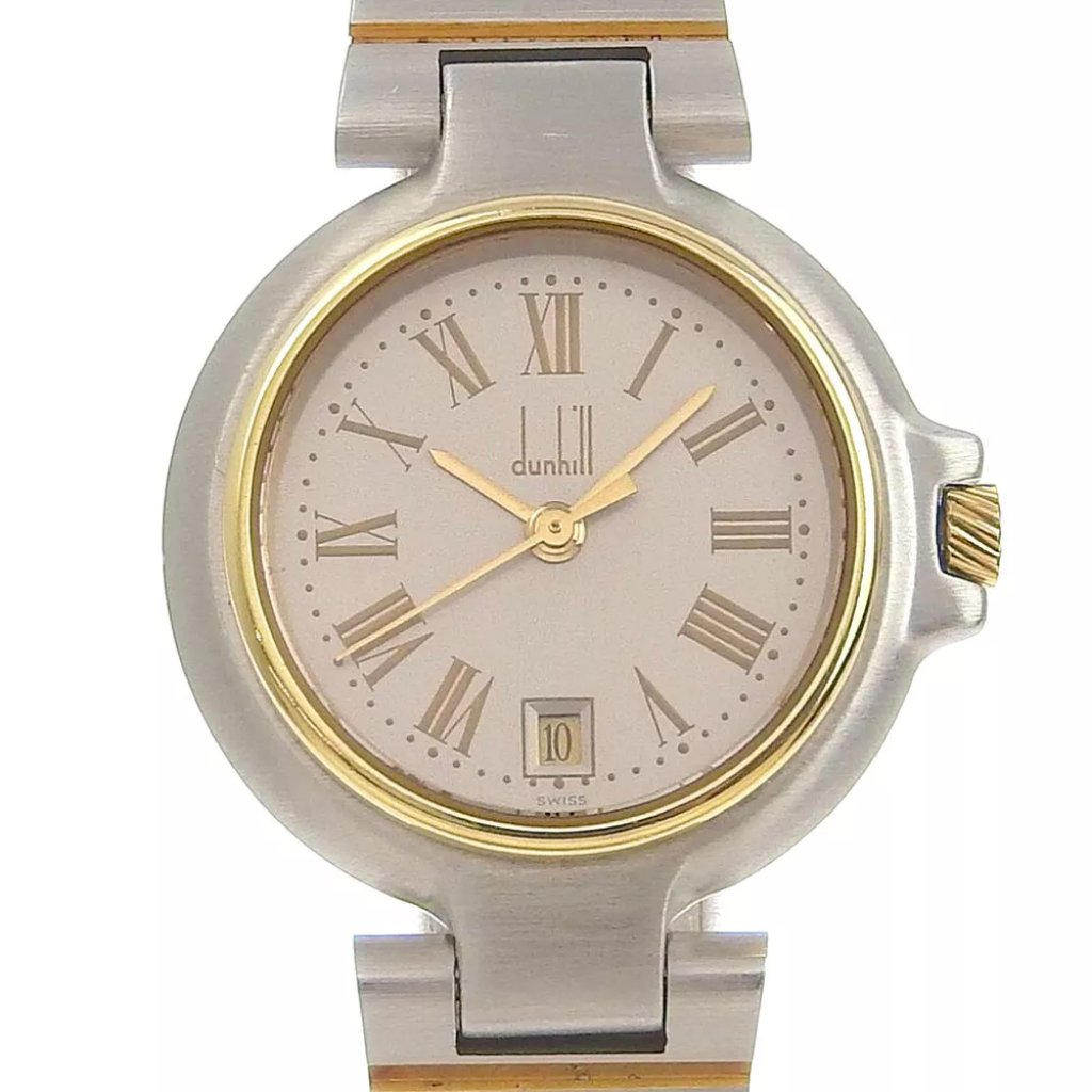 Dunhill Watches Silver  Gold Graydial Stainless Steel Quartz Analog Displ